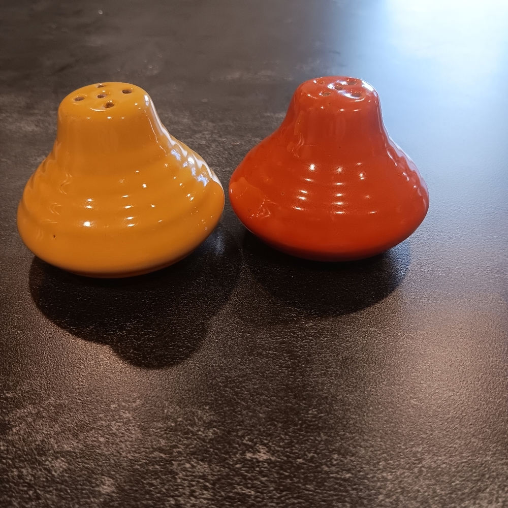 Bauer Ringware Vintage Yellow and Orange Salt/Pepper set